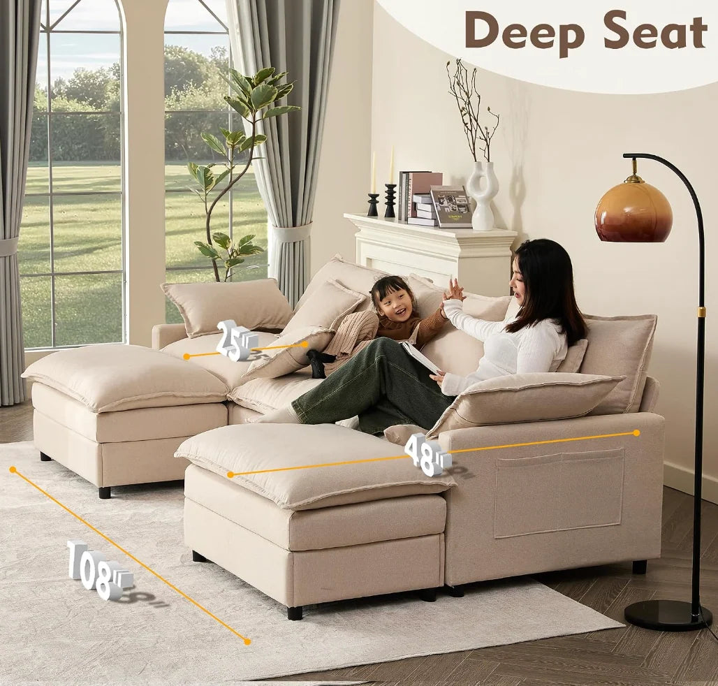 U-Shaped Modular Cloud Sofa
